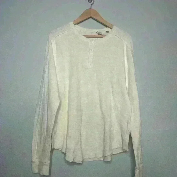 Vince raw edge Henley size Large cream color - Picture 1 of 4
